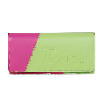 dior bi-fold wallet calfskin 119 green&rosered